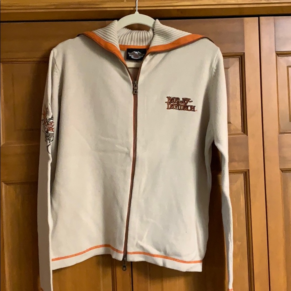 Harley Davidson zip front sweater